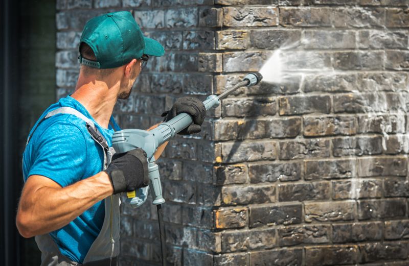 Retaining Wall Power Washing